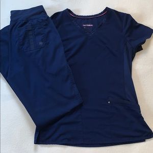 Purple Label Yoga Brand Navy Blue Scrubs